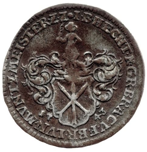 Johann Benjamin Hecht: Münzmeisterpfennig 1743