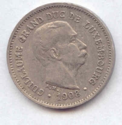 Wilhelm IV., 1905-1912: 5 Centimes 1908. KM 26