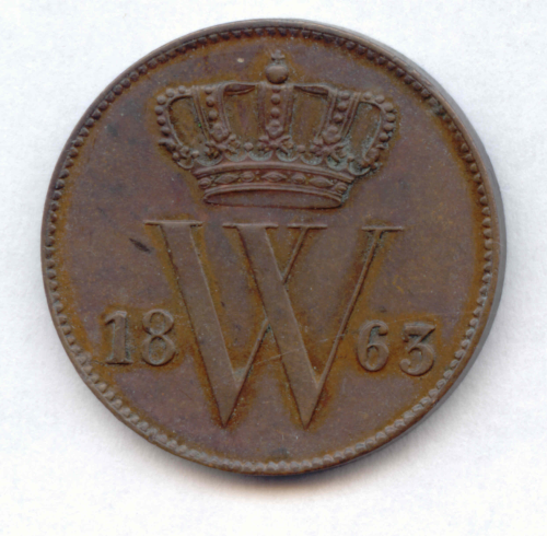 Wilhelm III., 1849-1890: 1 Cent 1863. KM 163