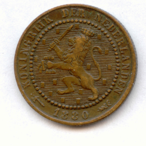 Wilhelm III., 1849-1890: 1 Cent 1880. KM 107