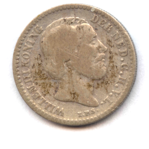 Wilhelm III., 1849-1890: 10 Cents 1880. KM 80