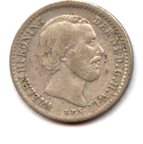 Wilhelm III., 1849-1890: 10 Cents 1881. KM 80