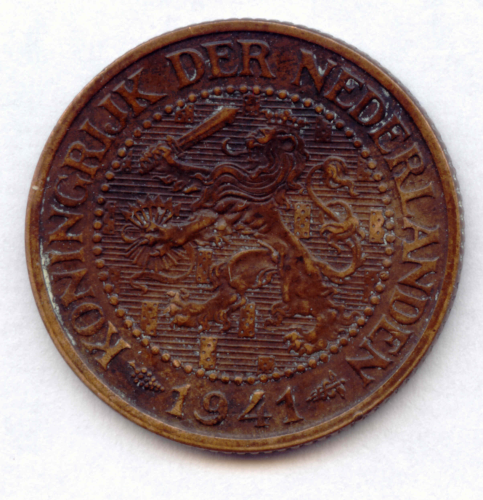 Wilhelmina, 1890-1948: 2½ Cents 1941. KM 134