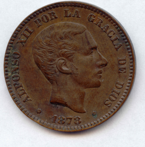 Alfons XII., 1874-1885: 10 Centimos 1878