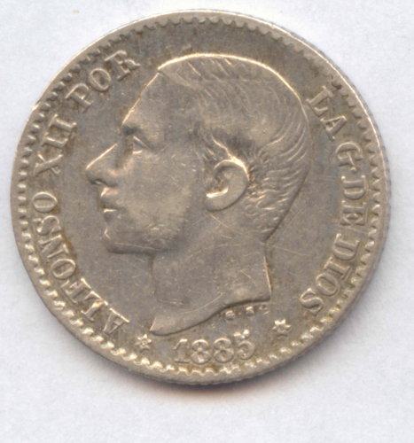 Alfons XII., 1874-1885: 50 Centimos 1885