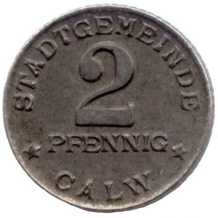 Calw (Württemberg), Stadtgemeinde: 2 Pf 1920. F. 73.8