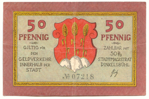 DINKELSBÜHL, Stadt: 50 Pfennig (o. Datum)