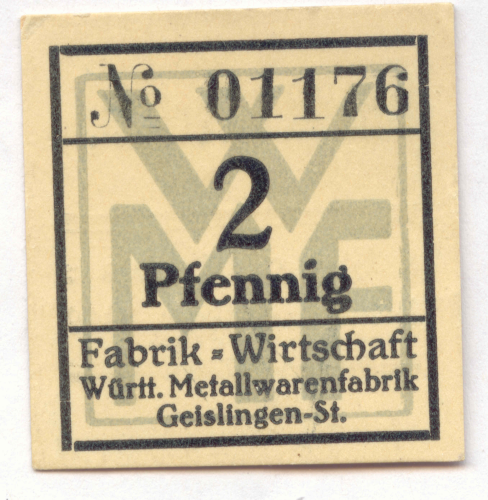 GEISLINGEN ST., WMF: 2 Pf (1918) - 31.12.1919