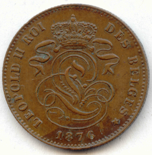 Leopold II., 1865-1909: 2 Centimes 1876