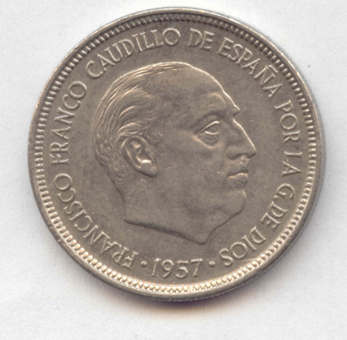 Nationalregierung unter Franco, 1939-1947-1975: 5 Pesetas 1957