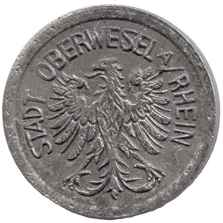 Oberwesel (Rheinprovinz), Stadt: 25 Pf 1919. F. 395.3