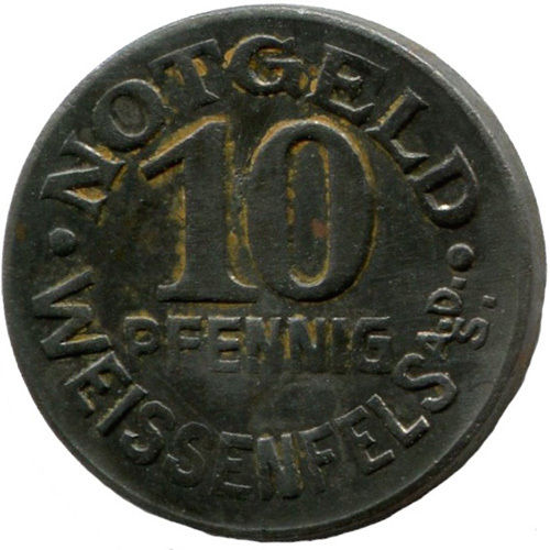 Weißenfels  (Provinz Sachsen), Stadt: 10 Pf 1920. F. 589.9A
