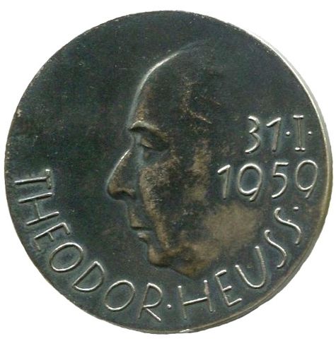 Heuss, Theodor (1884-1963)/Medaille 1959 v. Albert Holl