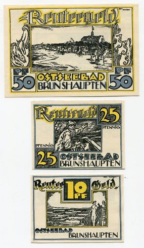 BRUNSHAUPTEN, Gemeinde: 5, 25, 50 Pf o. Dat. - 31.5.1922