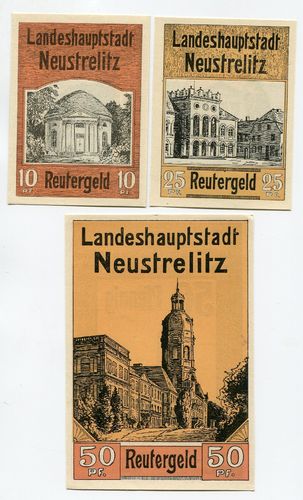 NEUSTRELITZ, Stadt: 10, 25, 50 Pf o. Dat. - 31.1.1922