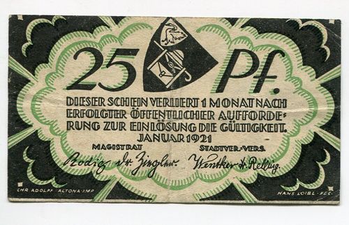 WANDSBEK, Stadt: 25 Pf Jan. 1921