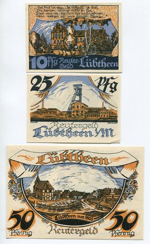 LÜBTHEEN, Gemeinde: 10, 25, 50 Pf o. Dat. - 30.10.1921