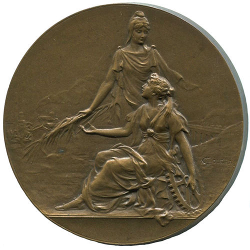 Gewerbefleiß/Bienenkorb. Æ-Medaille v. M. A. L. Coudray