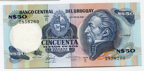 Uruguay: P-61d: 50 Nuevos Pesos 1987