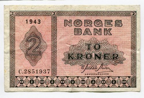 Norwegen: P-16a:  2 Kroner 1943