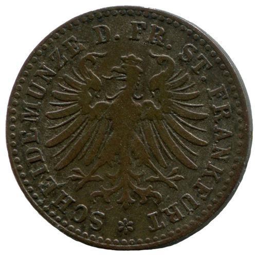 1 Kreuzer 1860, Rv Überprägespuren (Adler)