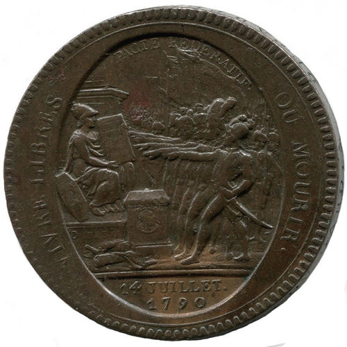 Ludwig XVI., 1774-1792, † 1793/Revolution seit 1789: 5 Sols 1792 Marke von Monneron Freres
