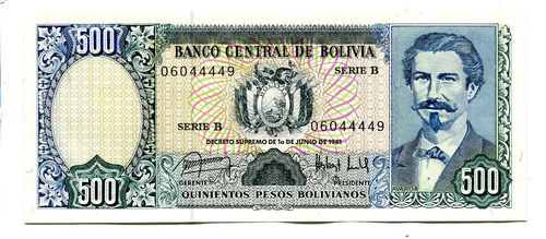 Bolivien: P-166a: 500 Pesos Bolivianos 1981