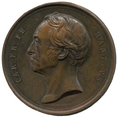 Martius, Carl Friedrich Philipp von (1794 Erlangen – 1868 München): Medaille 1864