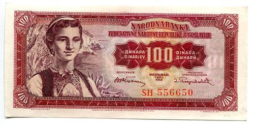 Jugoslawien: P-69: 100 Dinara 1955