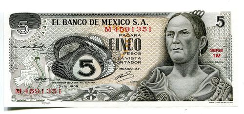 Mexiko: P-62a: 5 Pesos 1962