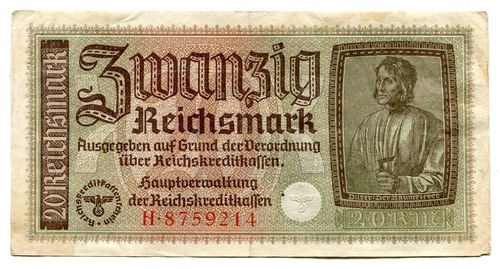 Ro. 554a, ZWK-5a: 20 Reichsmark (9.1939-31.12.1944)
