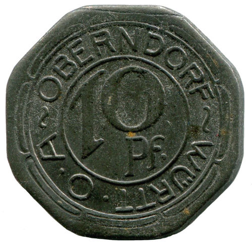 Oberndorf/Neckar (Württemberg), Oberamt: 10 Pf 1918. F. 392.2