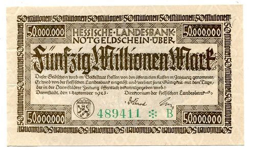 HESSEN, Landesbank: 50 Mio. 1.9.1923