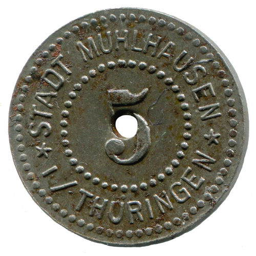 Mühlhausen i. Thür. (Provinz Sachsen) - Stadt: 5 Pf 1917. F. 342.8A
