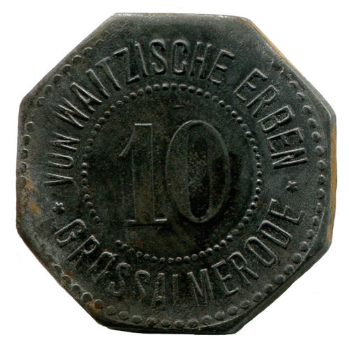 Großalmerode (Hessen-Nassau), Waitzische Erben: 10 Pf 1918. H. 397.6